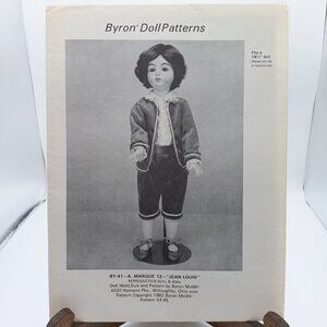UNCUT Vintage Byron Doll Patterns, BY-41 A Marque 12 Jean Louis, Jacket Trousers